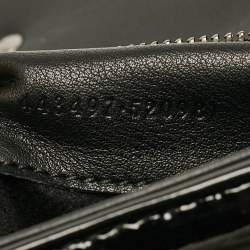 مملوكة مسبقًا Gucci Black Matelassé Patent Leather Small GG Marmont Shoulder Bag