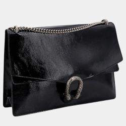 Gucci Black Patent Leather Dionysus Shoulder Bag