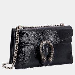 Gucci Black Patent Leather Dionysus Shoulder Bag