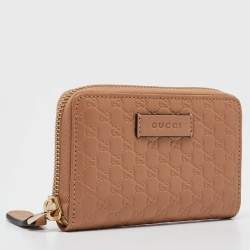 Gucci Beige Microguccissima Leather Coin Purse