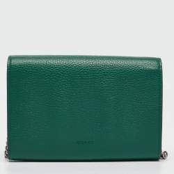 Pre Owned Gucci Green Leather Mini Dionysus Crystals Shoulder Bag