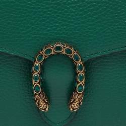 Pre Owned Gucci Green Leather Mini Dionysus Crystals Shoulder Bag