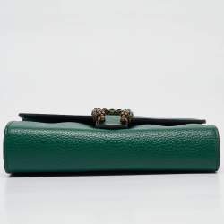 Pre Owned Gucci Green Leather Mini Dionysus Crystals Shoulder Bag