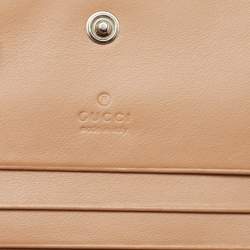 Gucci Beige Matelassé Leather GG Marmont Card Case