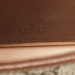 Gucci Brown/Beige GG Supreme Canvas Horsebit 1955 Strap Wallet
