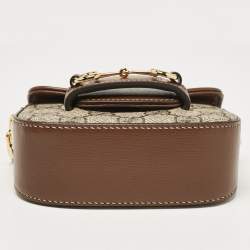 Gucci Brown/Beige GG Supreme Canvas Horsebit 1955 Strap Wallet