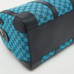 Gucci Blue GG Canvas and Leather Savoy Medium Duffle Bag