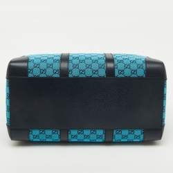 Gucci Blue GG Canvas and Leather Savoy Medium Duffle Bag