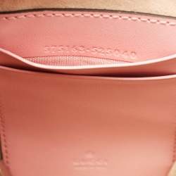 Pre Owned Gucci Pink Matelasse Leather Mini GG Marmont Bucket Bag