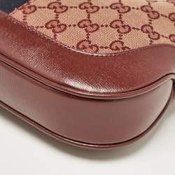 Gucci Burgundy GG Canvas and Leather Small Jackie 1961 Hobo