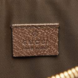 Gucci Beige GG Supreme Coated Canvas and Leather Bengal Tiger Zip Pouch