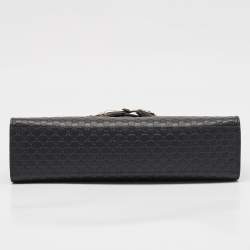 Pre Owned Gucci Black Microguccissima Leather Medium Emily Chain Shoulder Bag