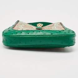 Gucci Green/Multicolor Ostrich and Python Mini Jackie 1961 Hobo