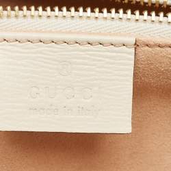 Pre Owned Gucci Beige/Off White GG Supreme Canvas and Leather Small Horsebit 1955 Shoulder Bag