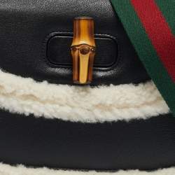 Gucci Black Leather Medium Bamboo 1947 Top Handle Bag