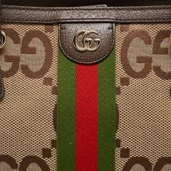 Pre Owned Gucci Beige/Ebony Jumbo GG Canvas Medium Ophidia Tote