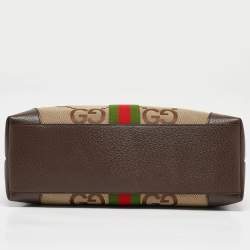 Pre Owned Gucci Beige/Ebony Jumbo GG Canvas Medium Ophidia Tote