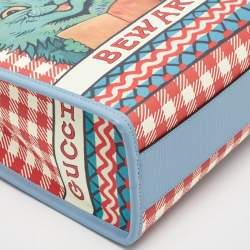 Pre Owned Gucci Multicolor Coated Canvas Kids Cat Print Tote