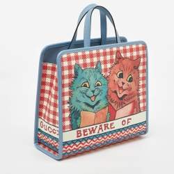 Pre Owned Gucci Multicolor Coated Canvas Kids Cat Print Tote