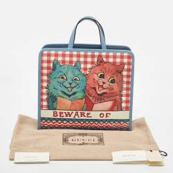 Pre Owned Gucci Multicolor Coated Canvas Kids Cat Print Tote
