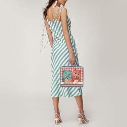 Pre Owned Gucci Multicolor Coated Canvas Kids Cat Print Tote