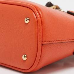Gucci Orange Leather Mini Bamboo Diana Dome Satchel