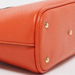 Gucci Orange Leather Mini Bamboo Diana Dome Satchel
