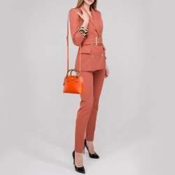 Gucci Orange Leather Mini Bamboo Diana Dome Satchel