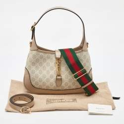 Pre Owned Gucci Beige GG Supreme Canvas Small Jackie 1961 Shoulder Bag