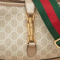 Pre Owned Gucci Beige GG Supreme Canvas Small Jackie 1961 Shoulder Bag