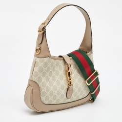 Pre Owned Gucci Beige GG Supreme Canvas Small Jackie 1961 Shoulder Bag
