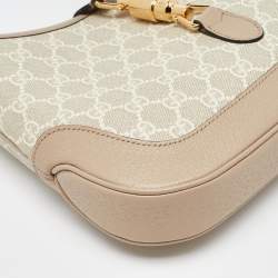 Pre Owned Gucci Beige GG Supreme Canvas Small Jackie 1961 Shoulder Bag