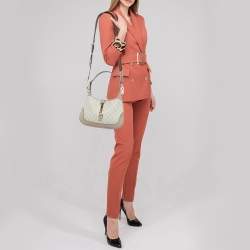 Pre Owned Gucci Beige GG Supreme Canvas Small Jackie 1961 Shoulder Bag