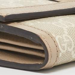 Gucci Beige GG Supreme Canvas and Leather Ophidia Continental Wallet 