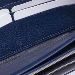 Gucci Navy Blue Leather Zip Continental Wallet