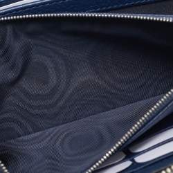 Gucci Navy Blue Leather Zip Continental Wallet