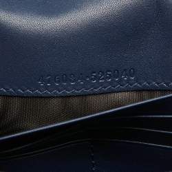 Gucci Blue Leather Sylvie Continental Wallet