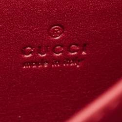 Pre Owned Gucci Red GG Velvet Mini Dionysus Wallet On Chain