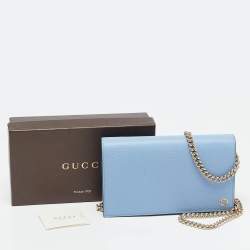 مملوكة مسبقًا Gucci Blue Leather Betty Wallet on Chain