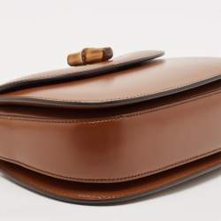Gucci Brown Leather Small Bamboo 1947 Top Handle Bag