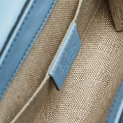 Pre Owned Gucci Light Blue MIcroguccissima Leather Mini Emily Chain Shoulder Bag