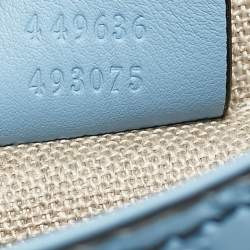 Pre Owned Gucci Light Blue MIcroguccissima Leather Mini Emily Chain Shoulder Bag