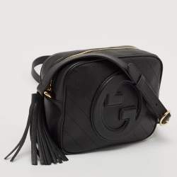 Pre Owned Gucci Black Leather Blondie Camera Shoulder Bag