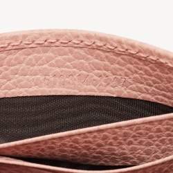 مملو كة مسبقًا Gucci Dusty Pink Leather Interlocking G Wallet on Chain