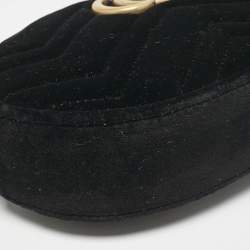 حقيبة خصر غوتشي جي جي مارمونت مخمل ماتيلاسيه أسود
