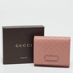 Gucci Dusty Pink Microguccissima Leather Trifold Wallet