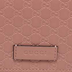 Gucci Dusty Pink Microguccissima Leather Trifold Wallet