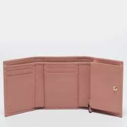 Gucci Dusty Pink Microguccissima Leather Trifold Wallet