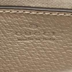 Pre Owned Gucci Beige GG Supreme Canvas and Leather Mini Interlocking G Tote