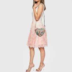 Gucci Multicolor Floral Printed Leather Interlocking G Heart Shoulder Bag
